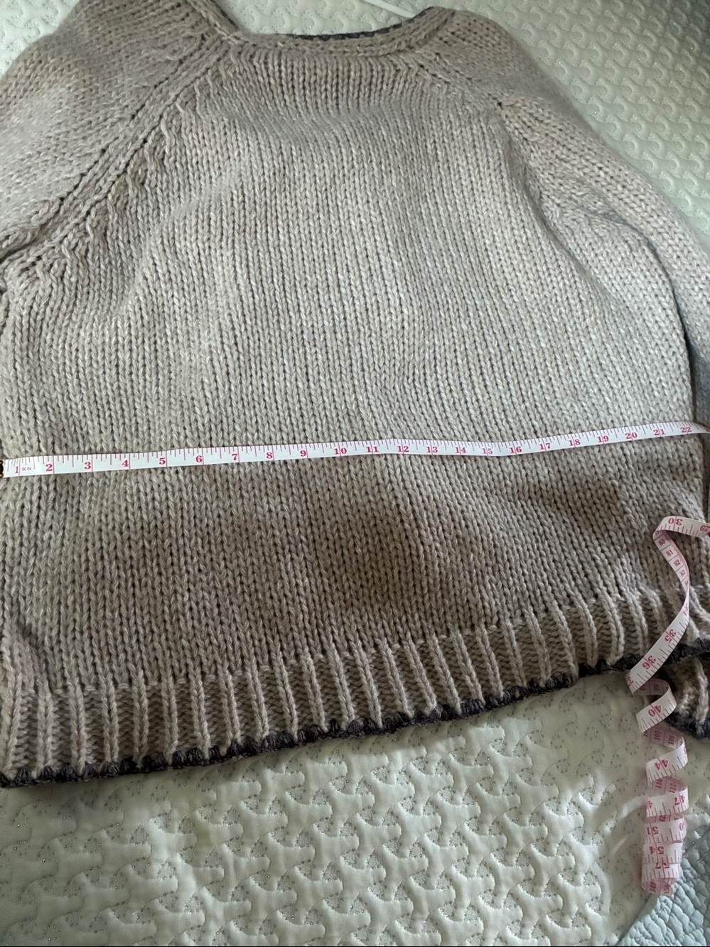 Cozy Taupe Knit Tie-Front Women's Sweater - Picture 4 of 7